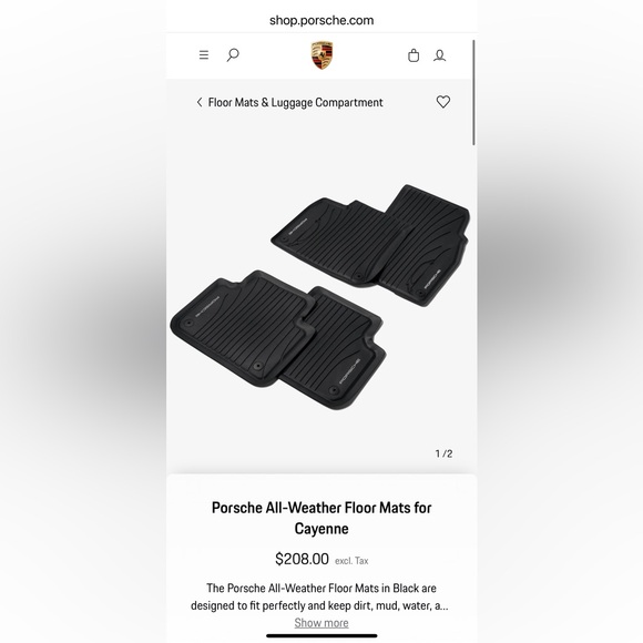 Porsche All-Weather Floor Mats for Cayenne - Picture 8 of 8
